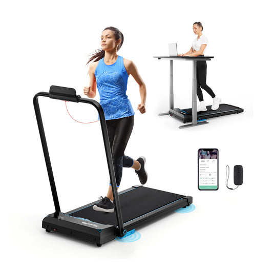 3 in 1 Folding Treadmill with Remote Control and LED Display-Blue Kids Crystal