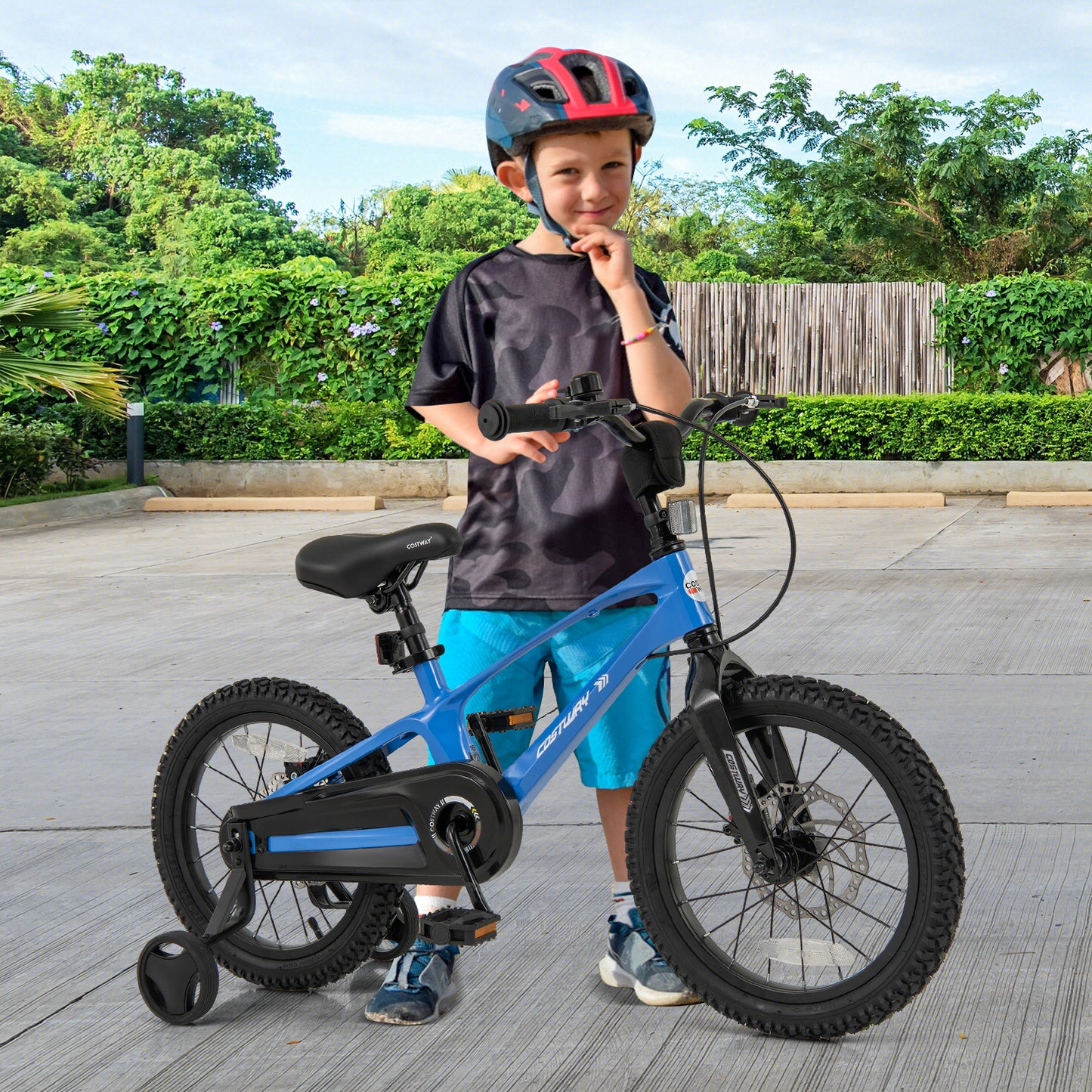 16 Inch Kids Bike Magnesium Alloy Training Bicycle Adjustable for 4 to 7 Years Old-16 inches Kids Crystal
