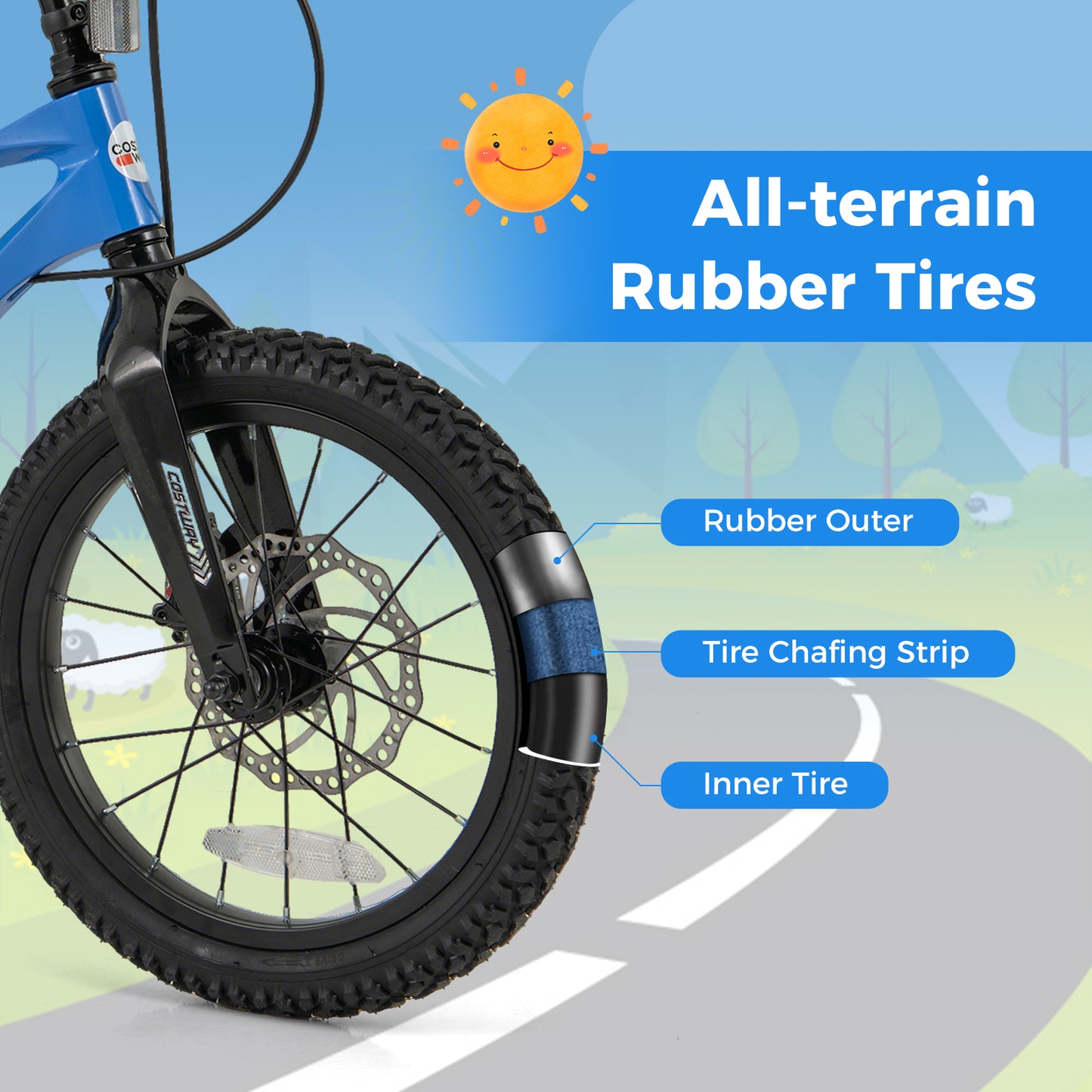 16 Inch Kids Bike Magnesium Alloy Training Bicycle Adjustable for 4 to 7 Years Old-16 inches Kids Crystal
