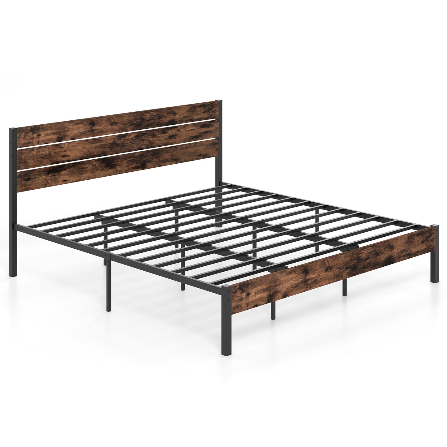 Full/King/Queen/Twin Size Bed Frame with High Headboard and Mute Bar-King Size Kids Crystal