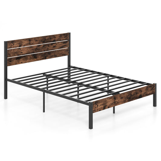 Full/King/Queen/Twin Size Bed Frame with High Headboard and Mute Bar-Queen Size Kids Crystal