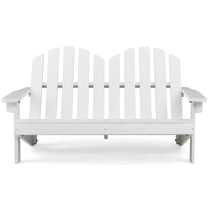 2 Person Adirondack Chair with High Backrest-White