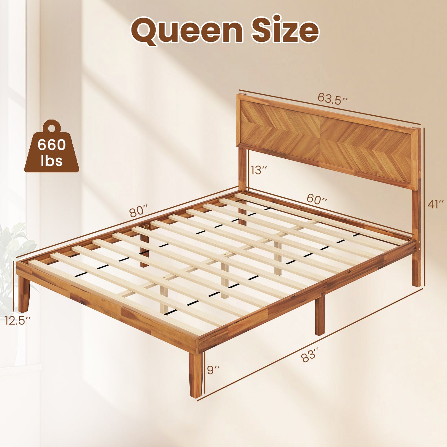 Twin/Full/Queen Size Bed Frame with Headboard and Storage Space-Queen Size Kids Crystal