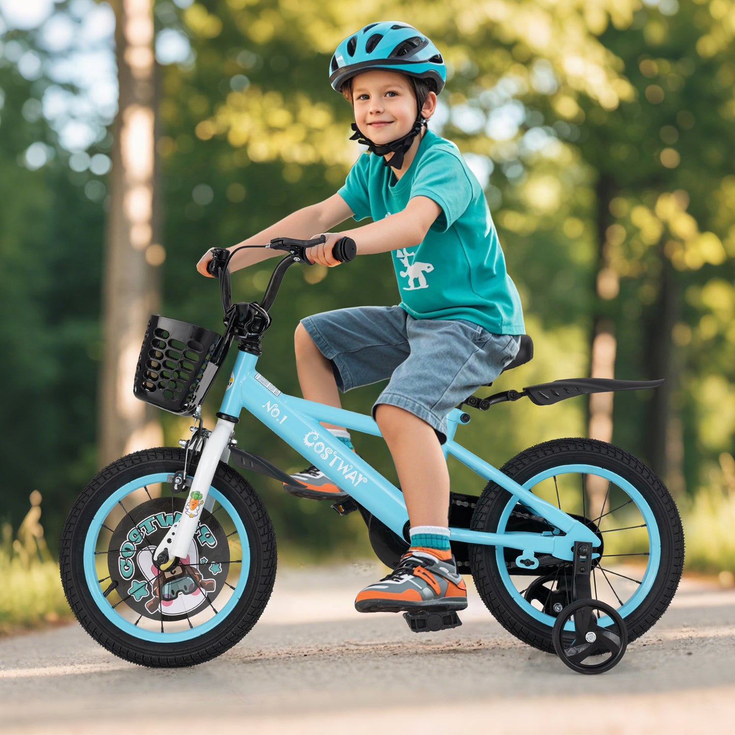 14 Inch Kids Bike with Adjustable Handlebar and Saddle for 3-5 Years Old-14 inches Kids Crystal