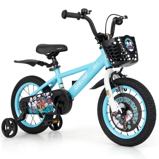 14 Inch Kids Bike with Adjustable Handlebar and Saddle for 3-5 Years Old-14 inches Kids Crystal
