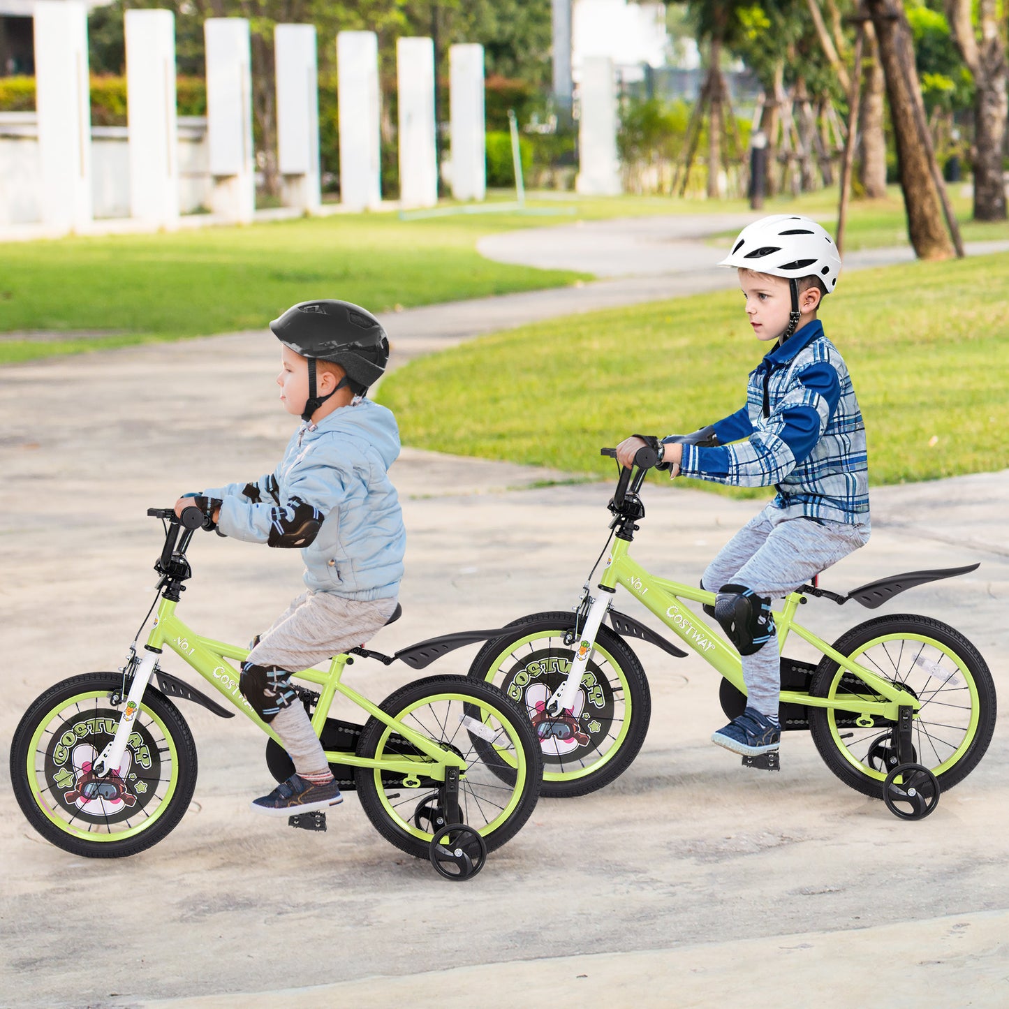 16 Inch Kids Bike Adjustable with Detachable Training Wheels for 4-8 Years Old-16 inches Kids Crystal