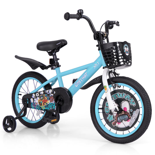 16 Inch Kids Bike with Adjustable Handlebar and Saddle for 4-8 Years Old-16 inches Kids Crystal