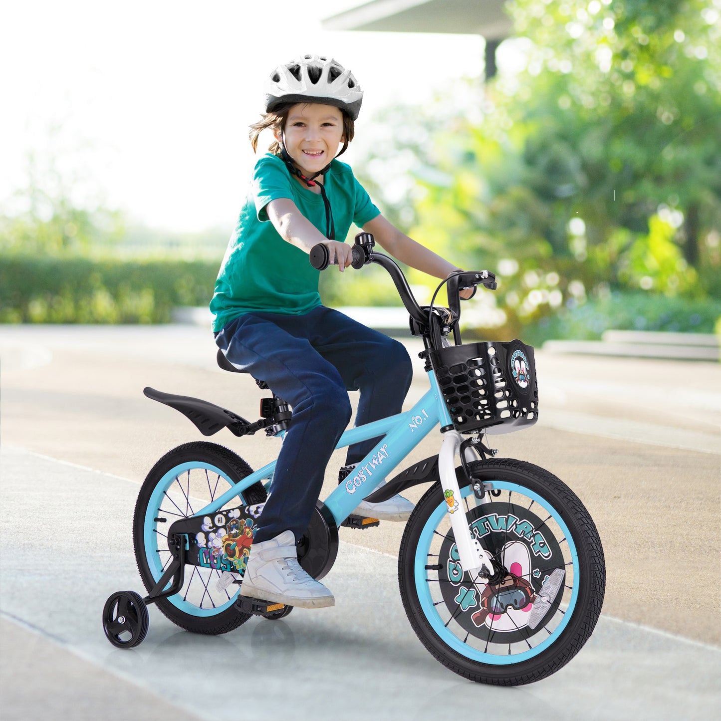 16 Inch Kids Bike with Adjustable Handlebar and Saddle for 4-8 Years Old-16 inches Kids Crystal