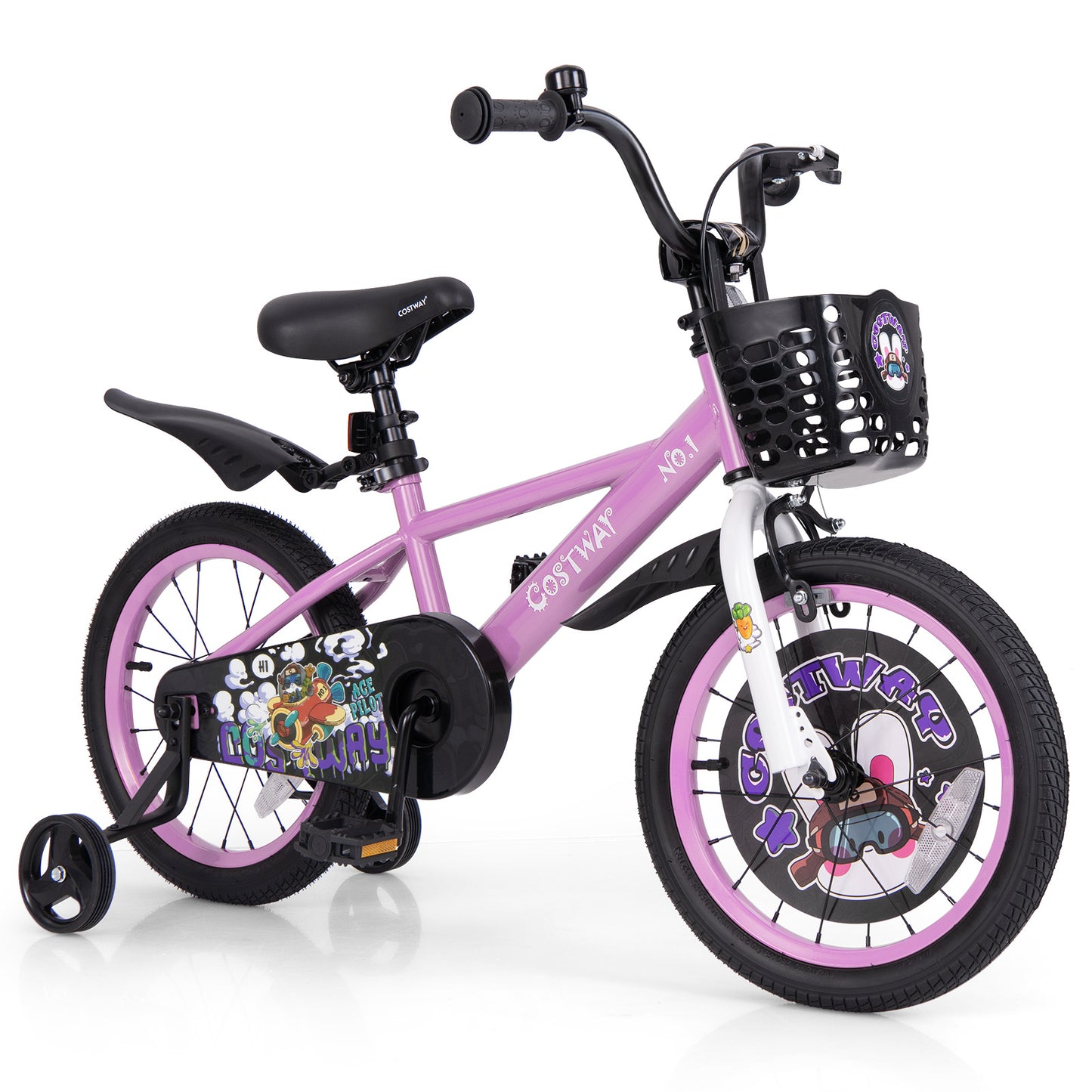 16 Inch Kids Bike for 4-8 Years Old Sport Bicycle with Adjustable Handlebar and Saddle-16 inches Kids Crystal