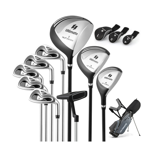 Men’s Profile Complete Golf Club Package Set Includes 10 Pieces-Gray Kids Crystal