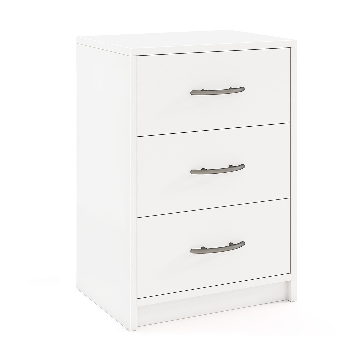 3 Drawer Nightstand with Storage for Living Room-White Kids Crystal
