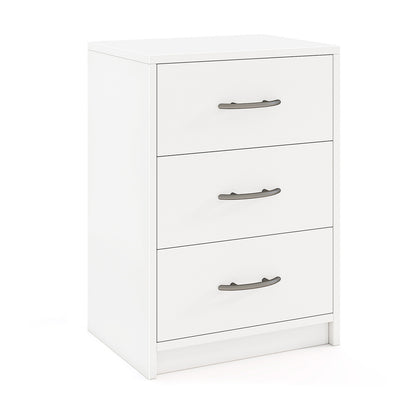 3 Drawer Nightstand with Storage for Living Room-White