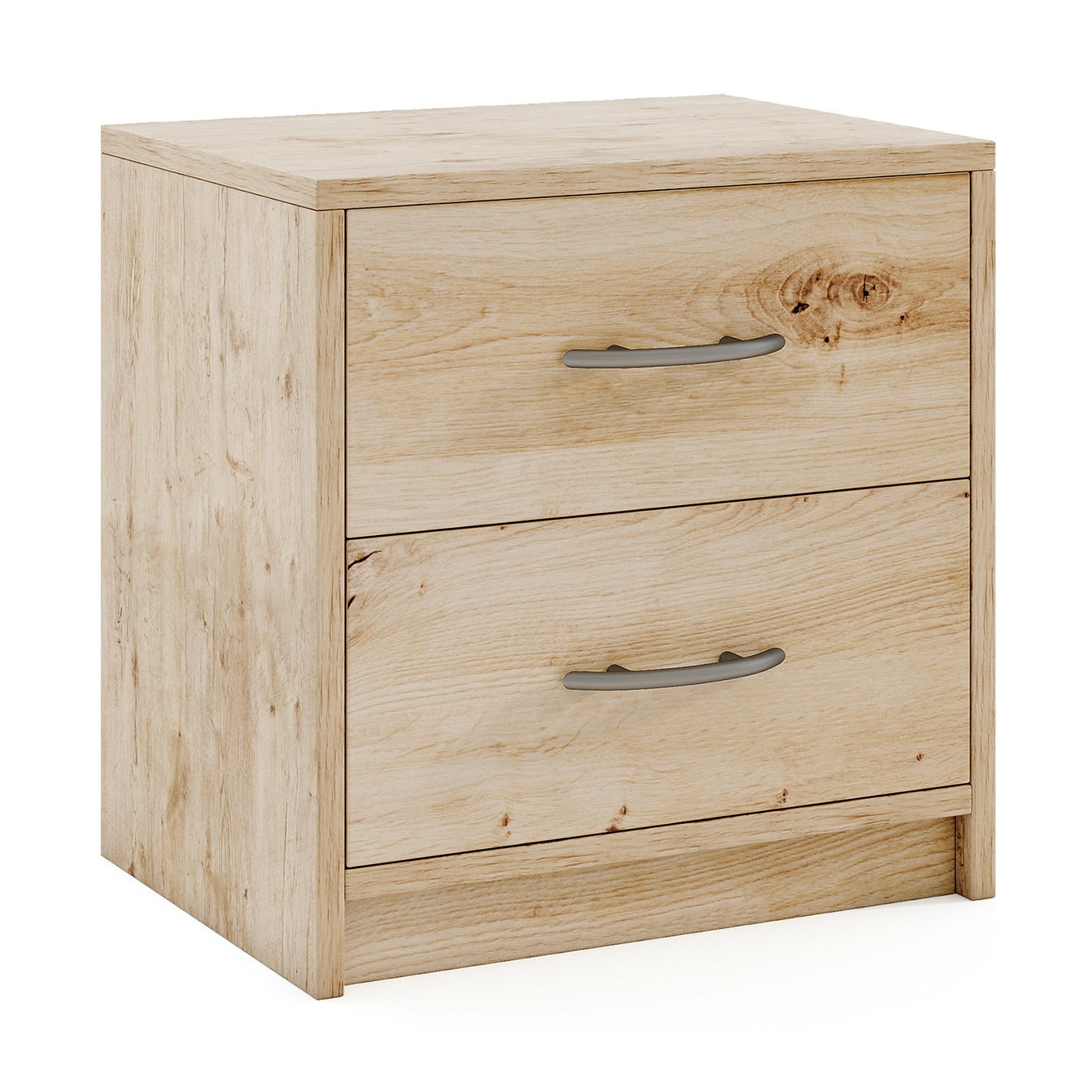 2 Drawer Nightstand with Storage for Living Room-Oak Kids Crystal