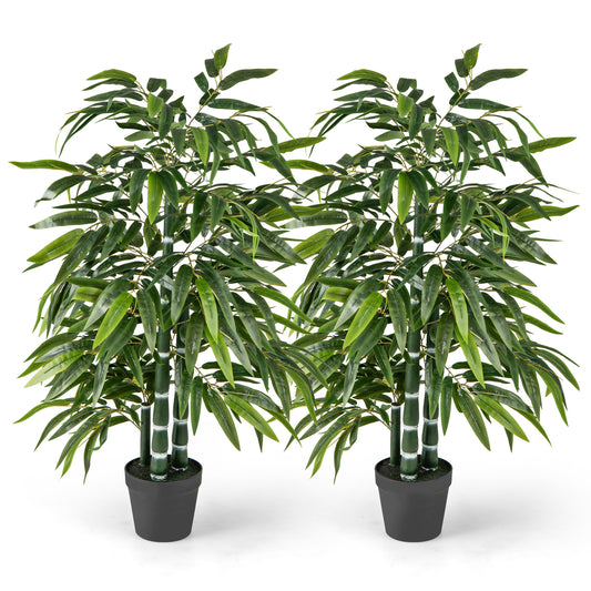 2 Pack Fake Bamboo Leave Tree with 3 PE Bamboo Trunk-Green Kids Crystal
