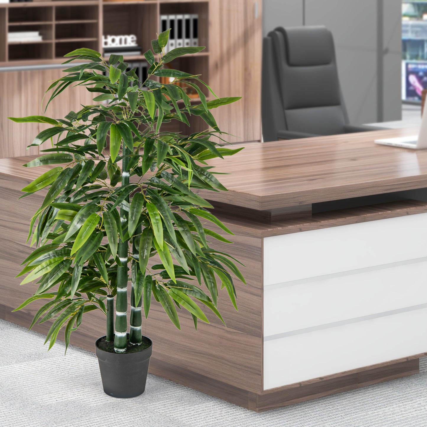 2 Pack Fake Bamboo Leave Tree with 3 PE Bamboo Trunk-Green Kids Crystal