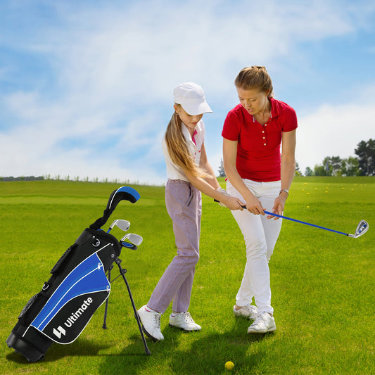 Junior Complete Golf Club Set for Age 8 to 10-Blue Kids Crystal