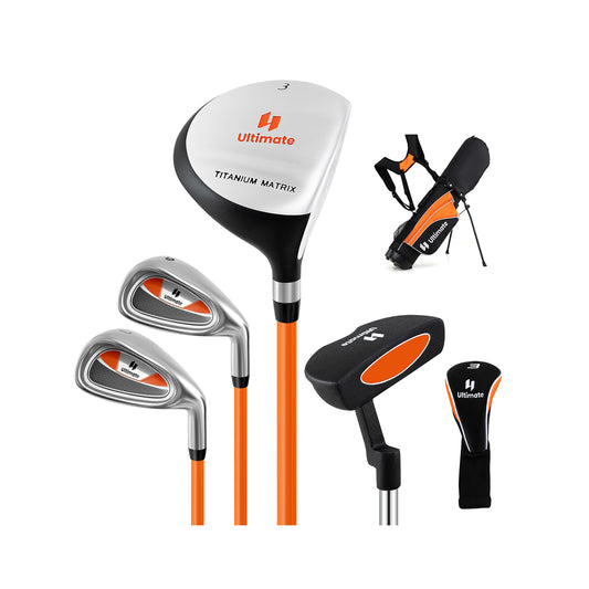 Junior Complete Golf Club Set for Age 8 to 10-Yellow Kids Crystal