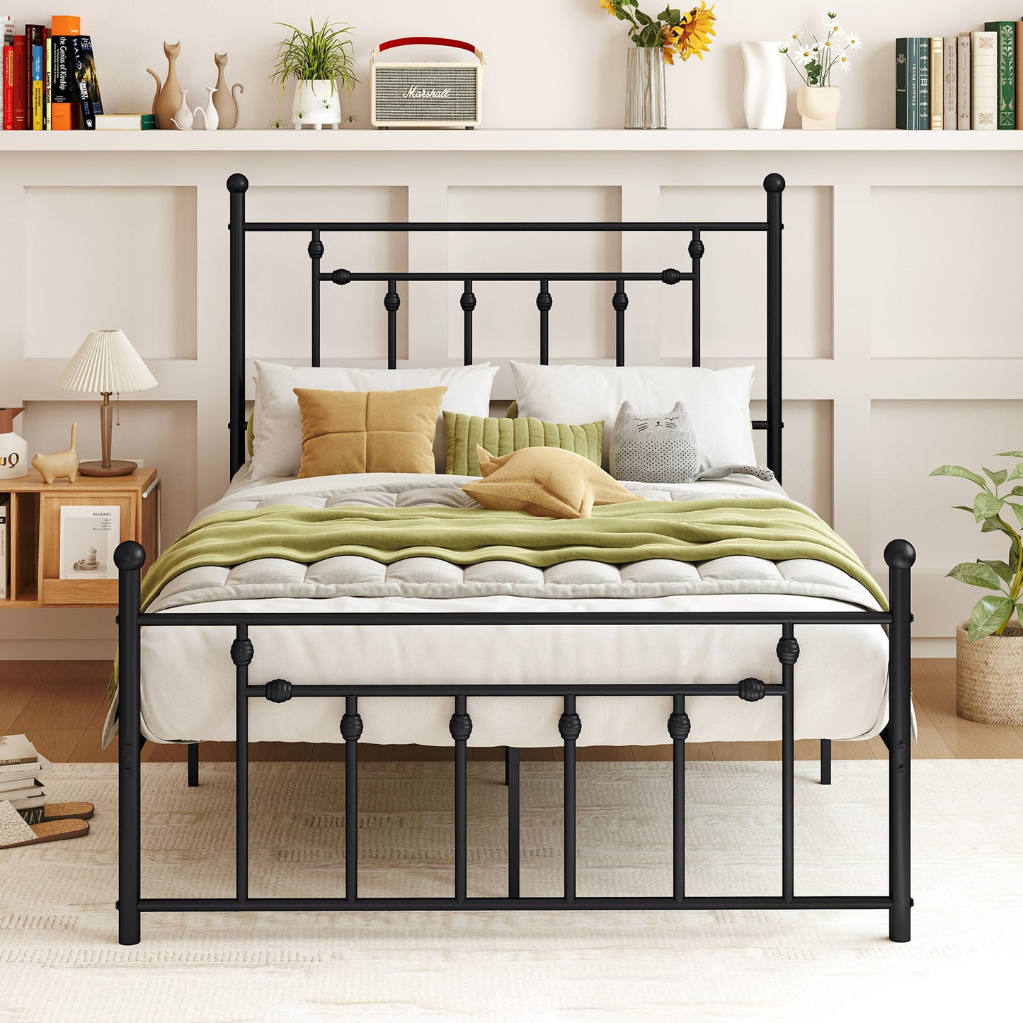 Full/Queen/Twin Size Heavy-duty Metal Bed Frame with Headboard-Full Size Kids Crystal