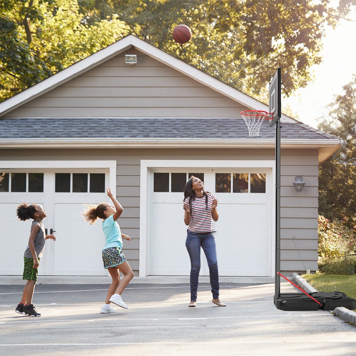 Portable Basketball Hoop with 7.5-10 FT Height Adjustable Kids Crystal