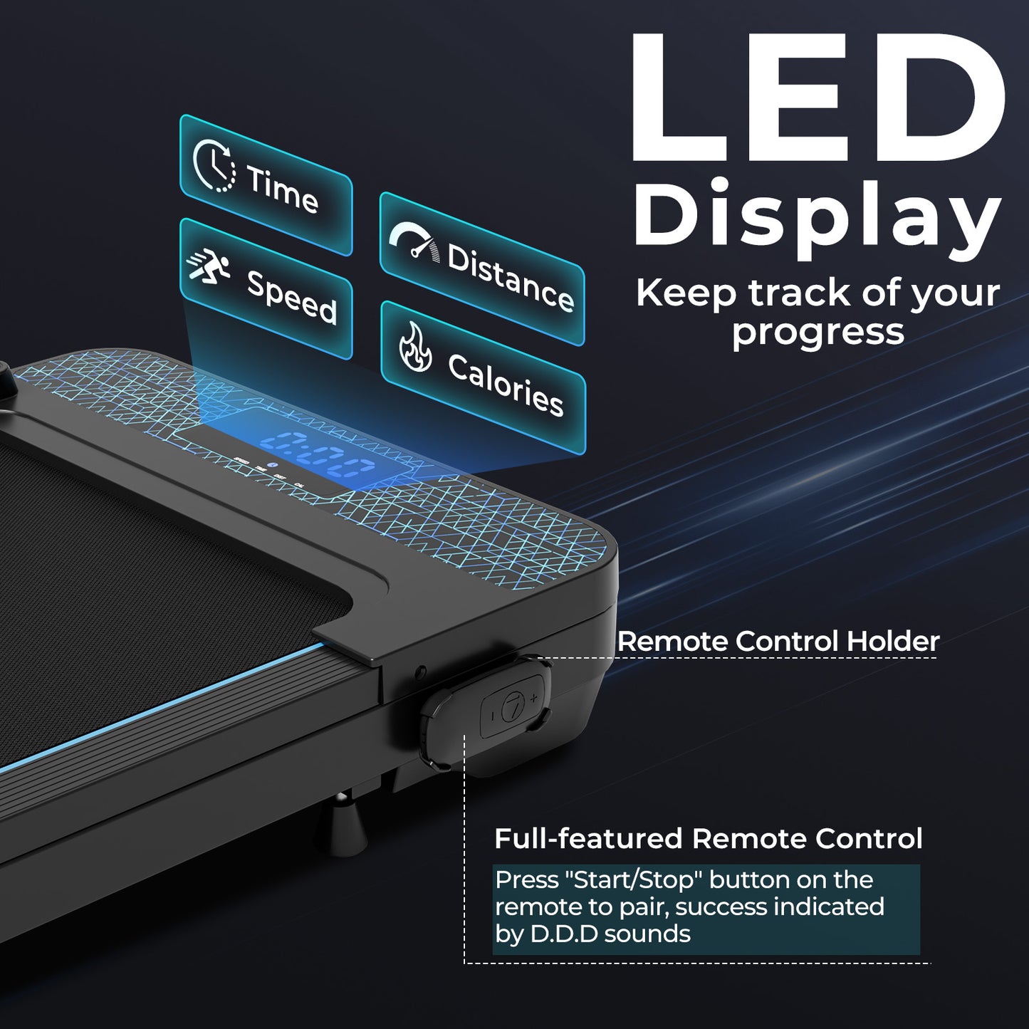 Walking Pad with 300 lbs Weight Capacity and Remote Control for Home-Black Kids Crystal