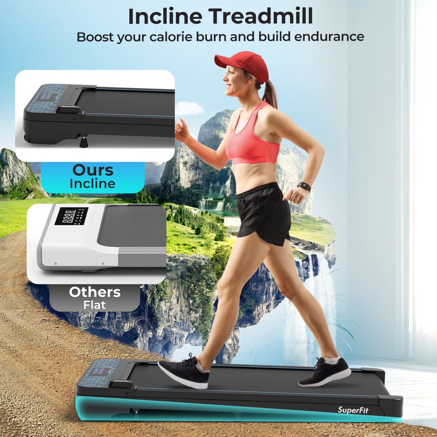 Walking Pad with 300 lbs Weight Capacity and Remote Control for Home-Black Kids Crystal