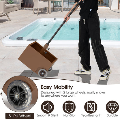 150 Pounds Patio Umbrella Base Stand Wheels Planter Outdoor-Coffee