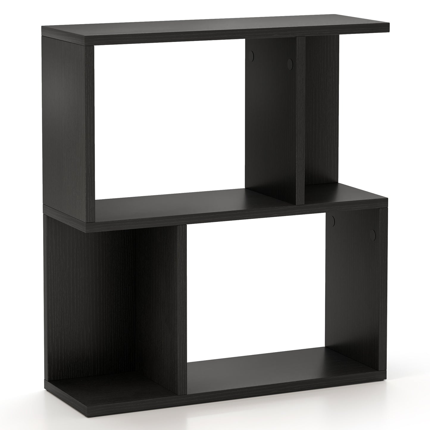 3-Tier Bookshelf with Display Shelf for Small Space-Black Kids Crystal