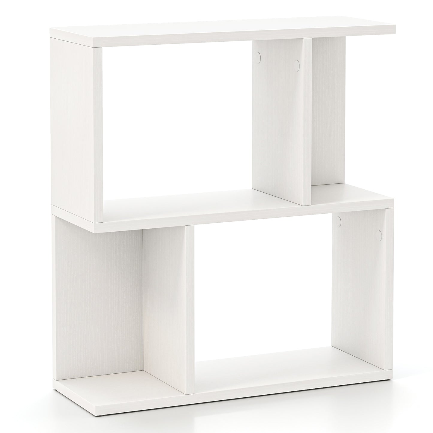 3-Tier Bookshelf with Display Shelf for Small Space-White Kids Crystal