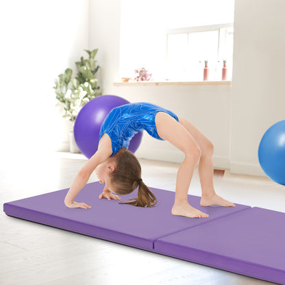6 x 2 Feet Gymnastic Mat with Carrying Handles for Yoga-Purple
