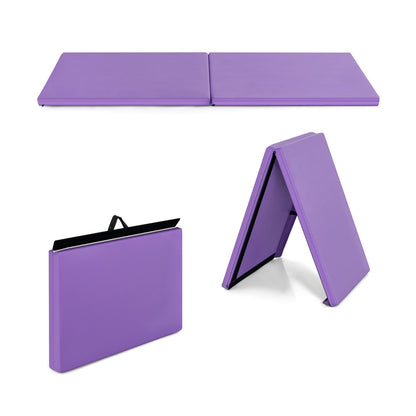 6 x 2 Feet Gymnastic Mat with Carrying Handles for Yoga-Purple