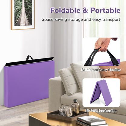 6 x 2 Feet Gymnastic Mat with Carrying Handles for Yoga-Purple