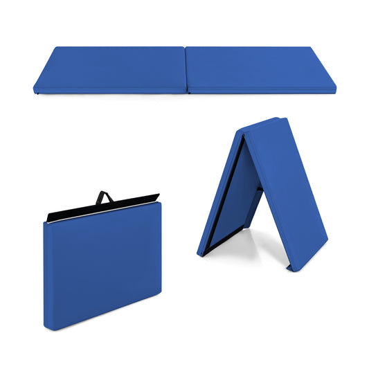 6 x 2 Feet Gymnastic Mat with Carrying Handles for Yoga-Blue Kids Crystal
