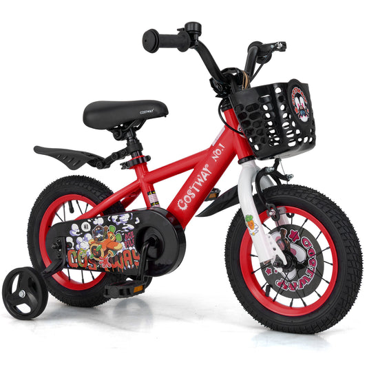 12 Inch Kids Bike Adjustable with Storage Basket and Double Brake for 3-4 Years Old-12 inches Kids Crystal