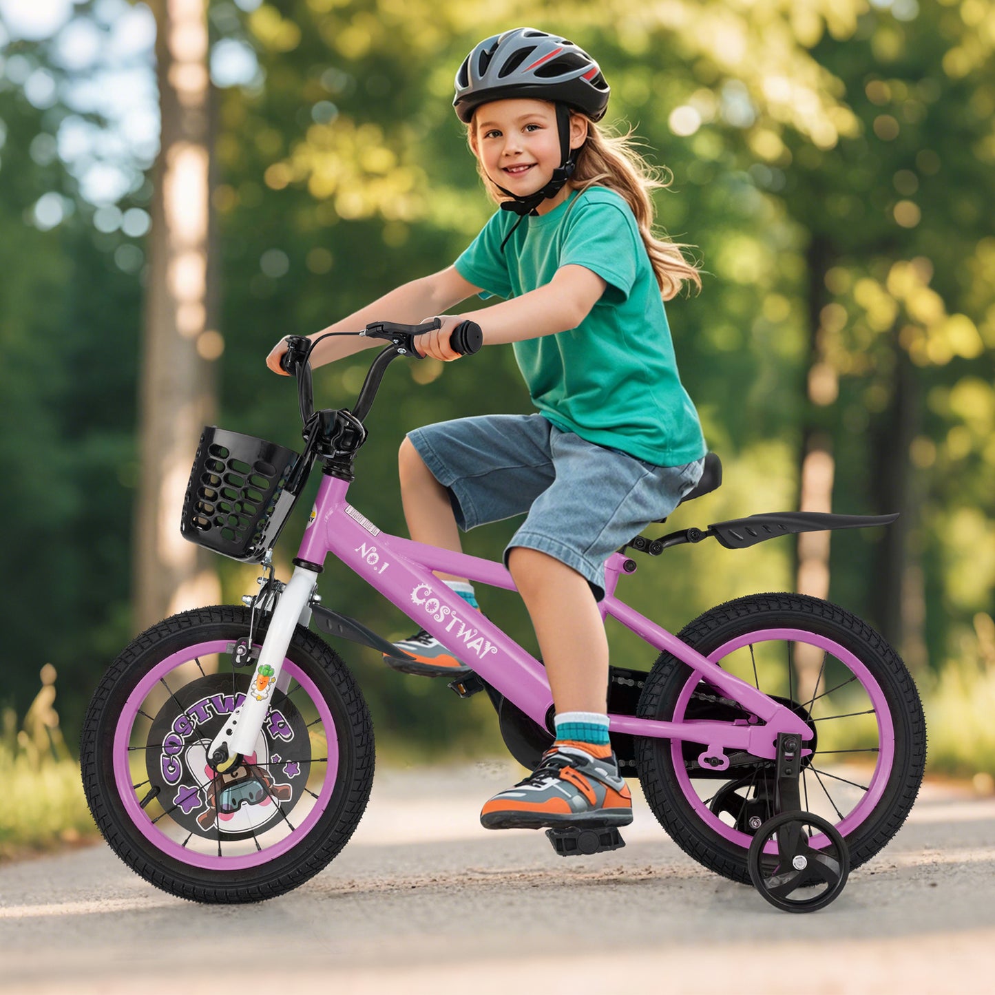 14 Inch Kids Bike for 3-5 Years Old Sport Bicycle with Adjustable Handlebar and Saddle-14 inches Kids Crystal