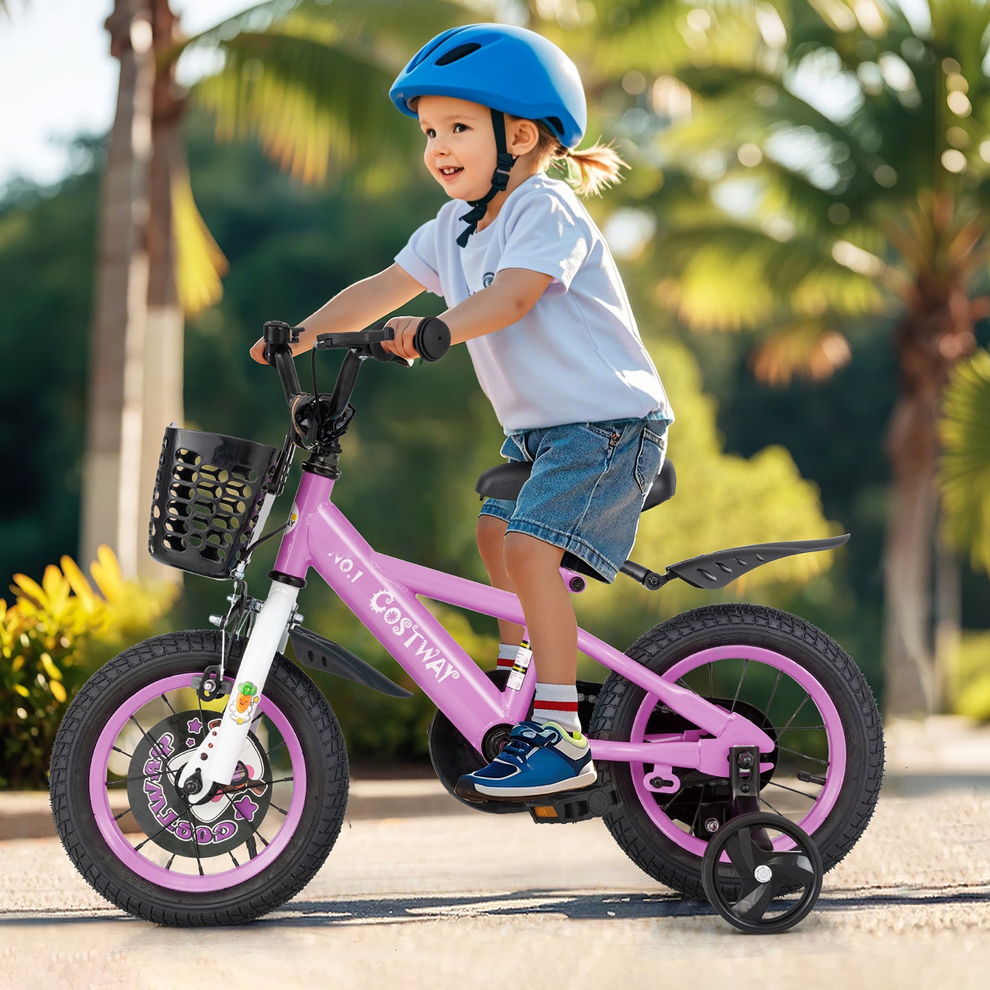 12 Inch Kids Bike for 3-4 Years Old Sport Bicycle with Adjustable Handlebar and Saddle-12 inches Kids Crystal