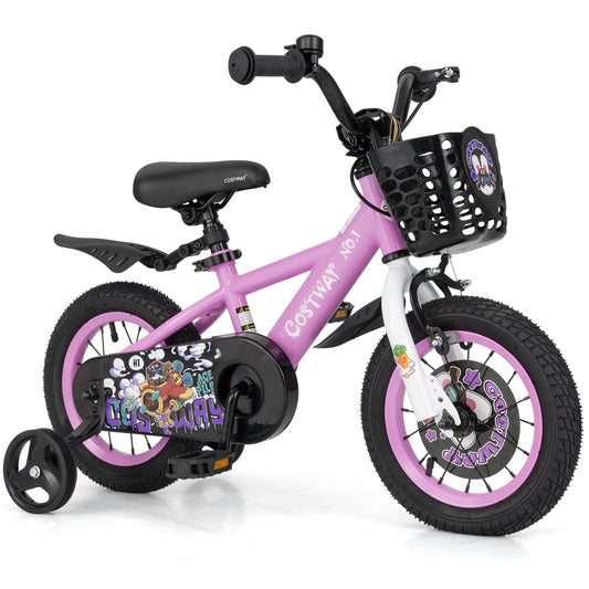 12 Inch Kids Bike for 3-4 Years Old Sport Bicycle with Adjustable Handlebar and Saddle-12 inches Kids Crystal