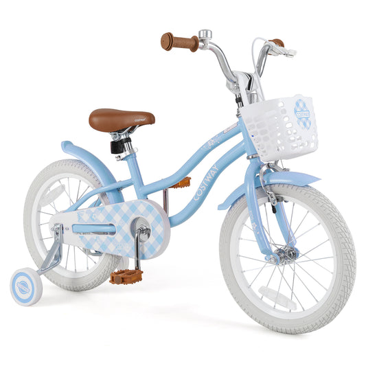 16 Inch Kids Bike with Adjustable Handlebar and Seat for 4-7 Year Old Kids Crystal