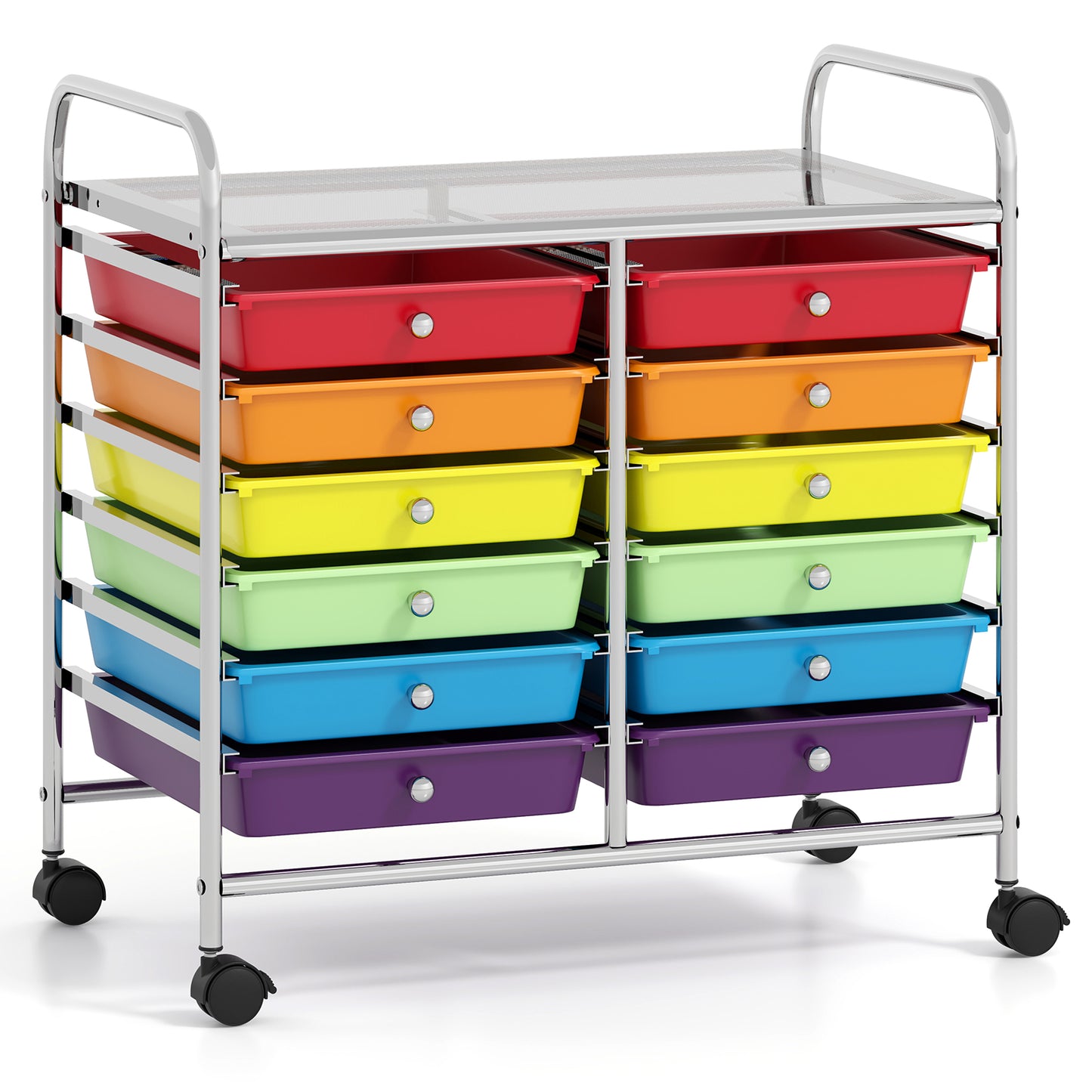12 Drawers Rolling Storage Cart for Home and Office-Multicolor Kids Crystal