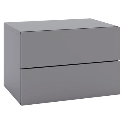 Floating Nightstand with Drawers and Storage Shelf-Gray