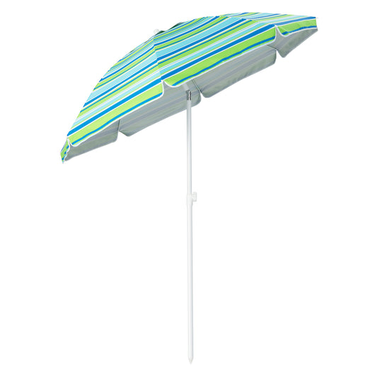 6.5 Feet Patio Beach Umbrella with Waterproof Polyester Fabric-Green Kids Crystal