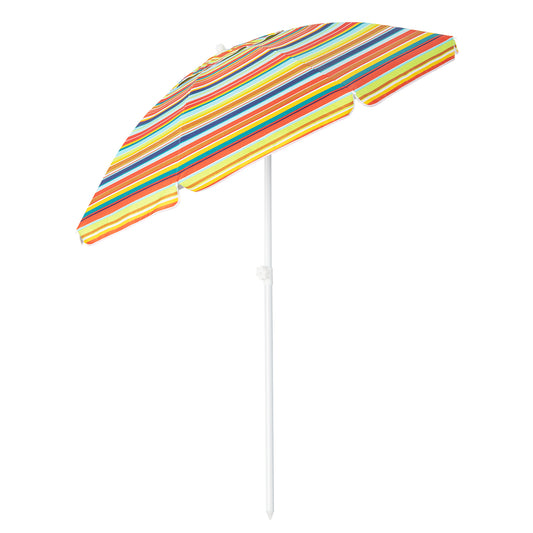 6.5 Feet Patio Beach Umbrella with Waterproof Polyester Fabric-Orange Kids Crystal