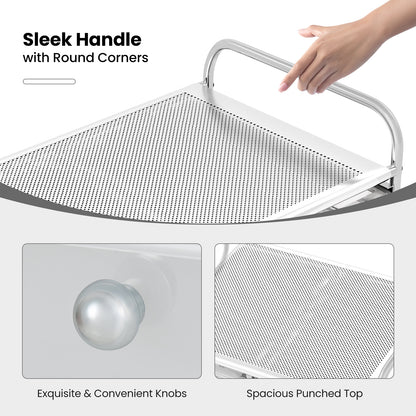 9-Drawer Rolling Storage Cart with Colorful Drawers and Metal Frame-Transparent