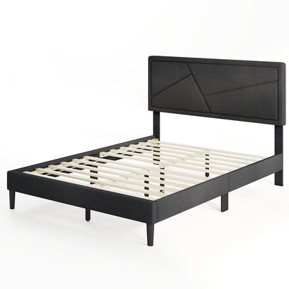 Twin/Full/Queen Size Upholstered Platform Bed Frame with High Headboard-Full Size