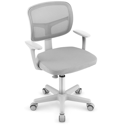 Adjustable Desk Chair with 5 Rolling Casters for Kids-Gray