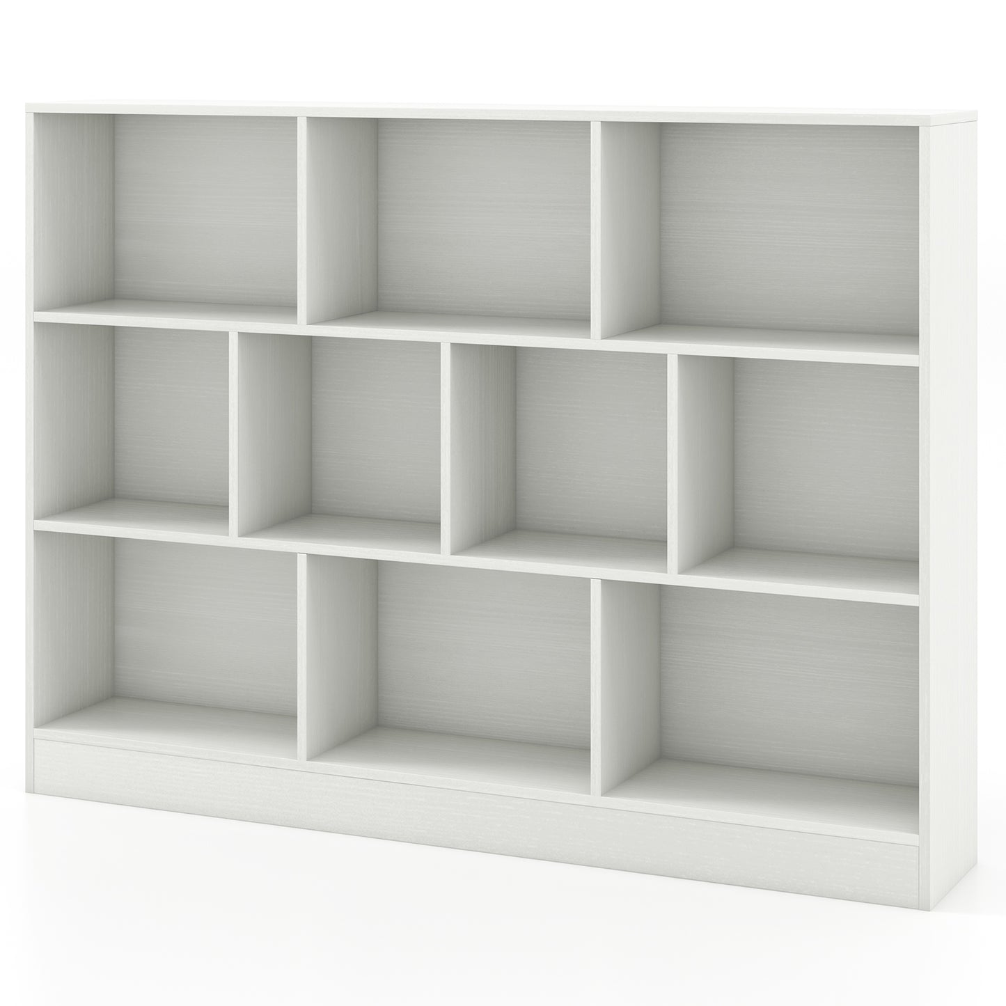 41 inches Wooden Toy Storage Organizer with 10 Cubes for Classroom Daycare Nursery Kindergarten-White Kids Crystal