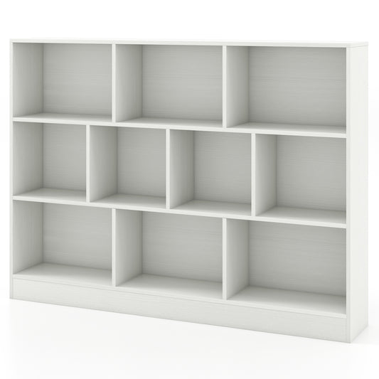 41 inches Wooden Toy Storage Organizer with 10 Cubes for Classroom Daycare Nursery Kindergarten-White Kids Crystal