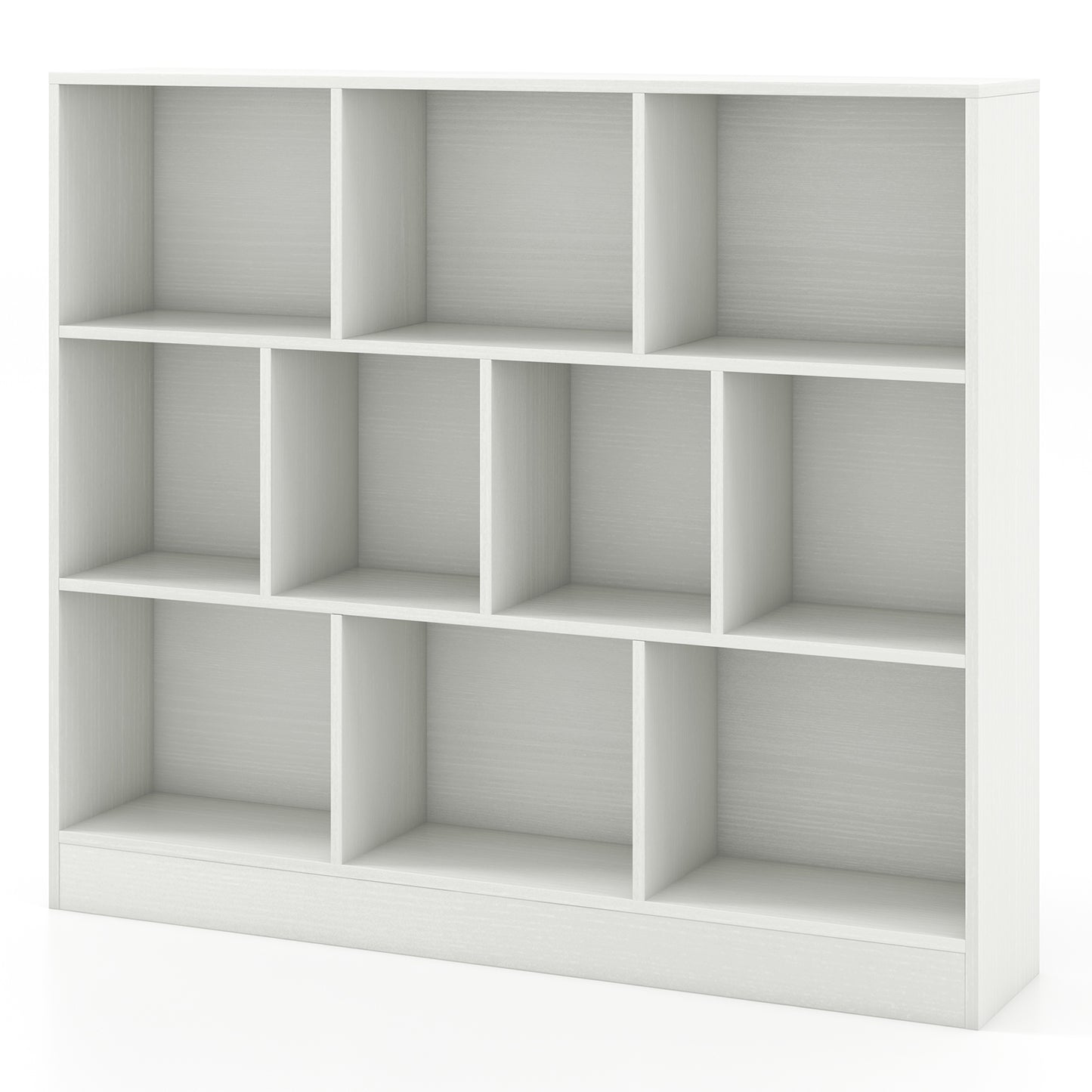 41 inches Wooden Toy Storage Organizer with 10 Cubes for Kids-White Kids Crystal