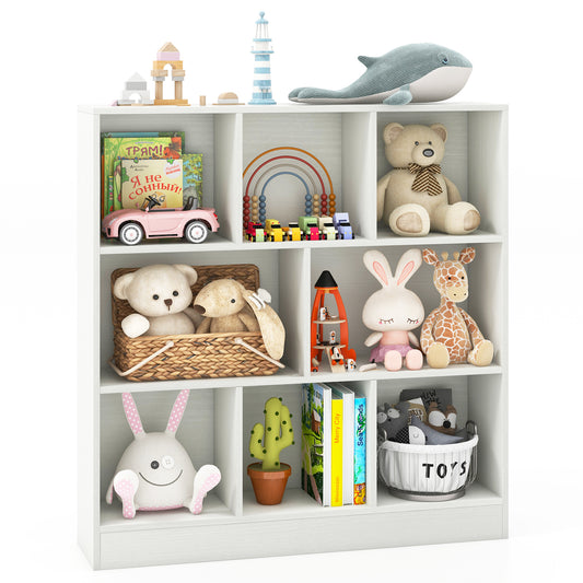 41 Inches 8-Cube Freestanding Bookcase for Kids-White Kids Crystal