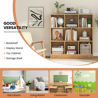 41 Inches 8-Cube Freestanding Bookcase for Kids-Natural
