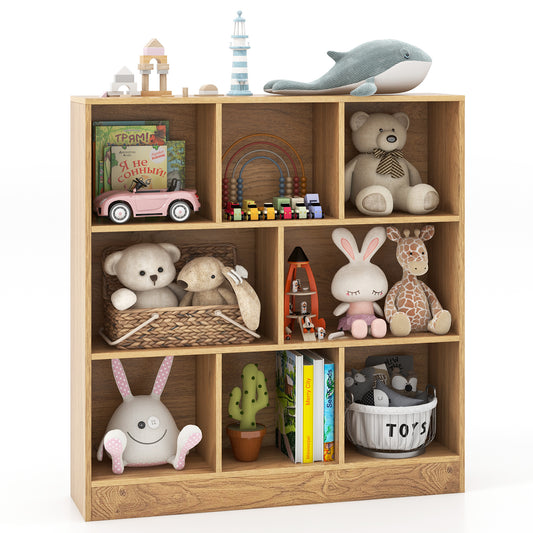 41 Inches 8-Cube Freestanding Bookcase for Kids-Natural Kids Crystal